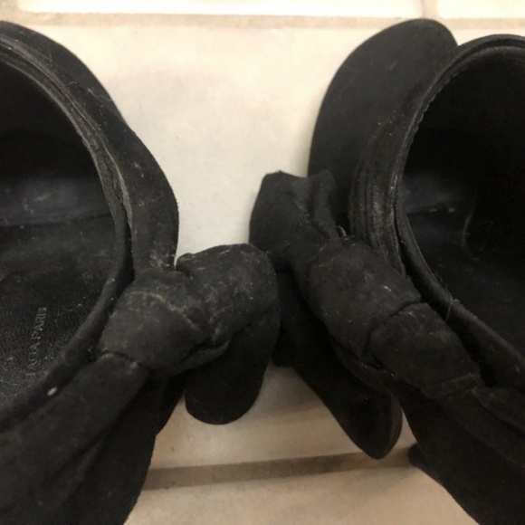 BALENCIAGA sz 37 BOW Black Suede BOOTIES HEELS - Picture 6 of 8